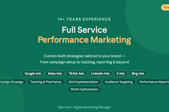 manage full service performance marketing campaigns for your business