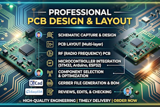 check, edit schematic design, pcb layout, rf pcb, microcontroller,kicad,easyeda