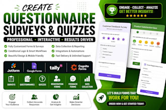 create questionnaire surveys jotform, google form, tally form quiz cognito form