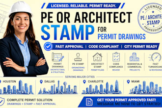 licensed structural engineering permit stamp houston, texas california pe stamp