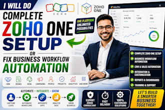 do complete zoho one setup or fix business workflow automation