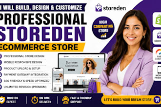 build design and customize a professional storeden ecommerce store