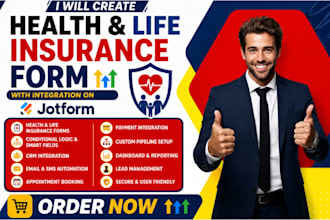 create health and life insurance form with integration on jotform