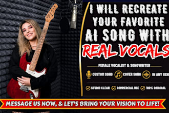 recreate ai song remake ai song, as real female vocalist, female edm pop singer