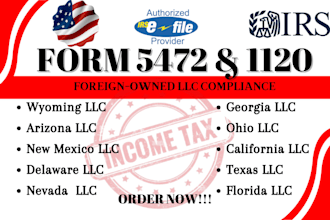 prepare form 5472 for foreign entrepreneur or anonymous llc owners