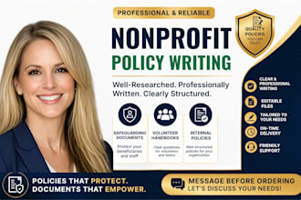 write nonprofit policy volunteer handbook and safeguarding document