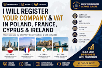 register your company, vat in poland, france cyprus, ireland