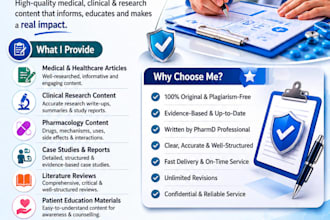 write pharmacology and clinical research content