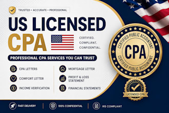 prepare US CPA, financial letter, sign CPA letter, income verification, comfort