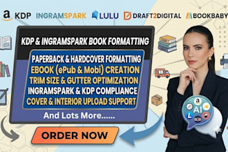 format your book for KDP ingramspark lulu draft2digital smashwords bookbaby