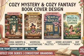 design cozy mystery or cozy fantasy book covers that sell