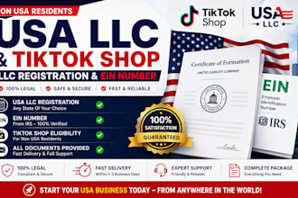 register usa llc  ein for tiktok shop non US residents strip atlas alternative