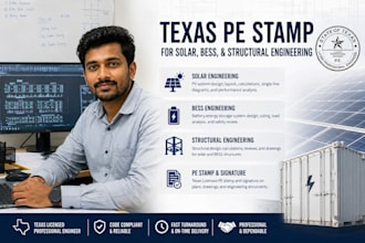 provide texas pe stamp for solar, bess, and structural engineering