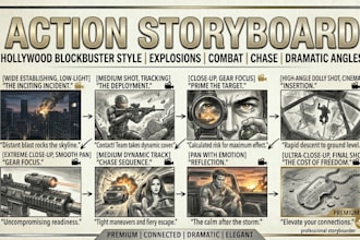 create action storyboard sequences for movies games and trailers