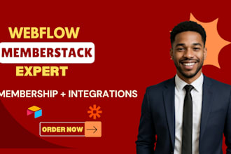 build webflow membership website, lms, and subscription website with memberstack