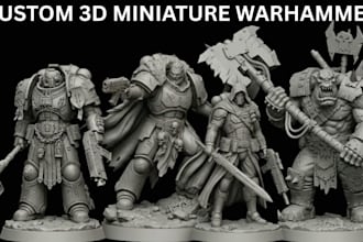 create custom 3d miniature stl model for dnd, warhammer tabletop rpg 3d printing