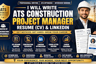 write ats construction manager resume CV and linkedin
