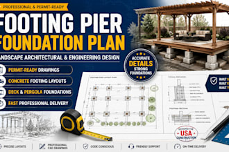 provide footing pier plan for landscape architectural and engineering projects