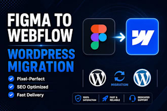 convert figma to webflow, migrate wordpress to webflow with seo