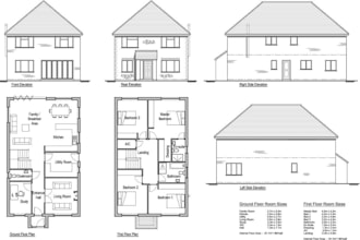 do architectural city permit blueprints,2d floor plans and elevation in autocad
