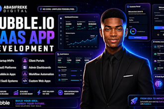 build bubble io website saas app, startup mvp, client portal, web application