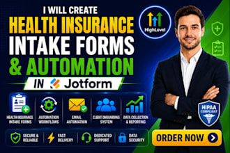 create health insurance intake forms and automation in jotform