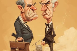 make a political caricature and cartoon art