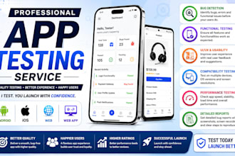 provide 12 google play app testers, aipha andriod ios app QA review testing