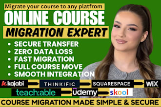 migrate your online course to kajabi thinkific skool squarespace or teachable