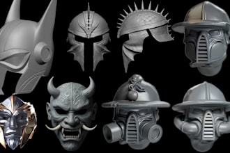sculpt custom 3d mask 3d helmet cosplay mask cosplay armor mask stl for printing