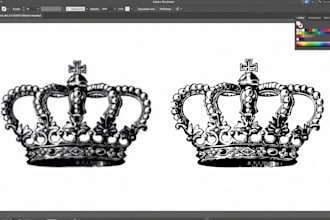 recreate bitmap image to vector illustration and clean up logo on illustrator