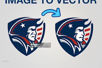 recreate image to vector illustration and clean up logo on illustrator