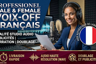 be your french voiceover team for professional male and female studio dubbing