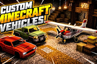 design custom minecraft vehicles blockbench addon models bedrock java game asset
