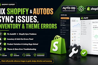 fix autods to shopify sync issues inventory variations and theme bugs error