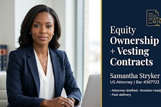 write your startup equity ownership and vesting legal contracts