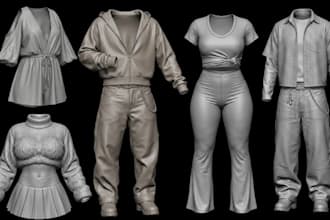 design rig texture 3d second life clothing mesh 3d garment y2k outfit in clo 3d