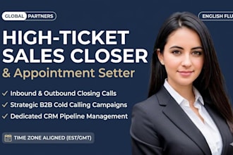 high ticket sales closer sales representative appointment setter cold caller