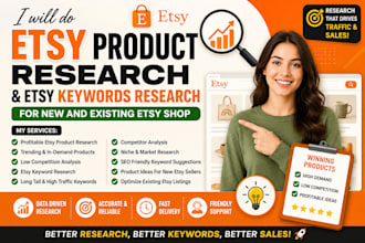 do etsy products research, etsy keywords research for new and existing etsy shop