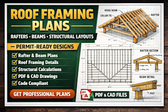 design rafters, roof beams, and framing plans for permits