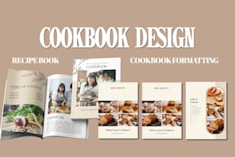 do editable cookbook, recipe book and ebook design and writing