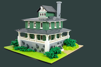 do 3d lego moc model set design 3d lego house car brickhead animal with manual