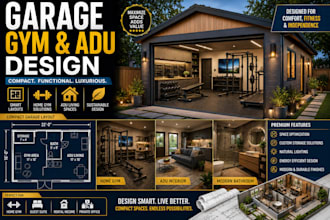 design compact backyard garage layouts with gym and adu smart storage planning