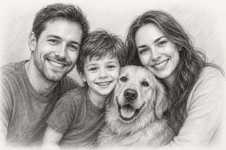 draw realistic pencil sketch portraits from your photo
