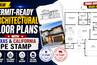 create architectural permit drawings mep plan pe stamp for texas and california