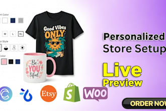 personalized pod store setup lumise customily shopify teeinblue zakeke
