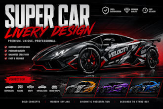 design luxury supercar livery and premium vehicle wrap