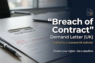 draft a UK breach of contract demand letter as a licensed solicitor