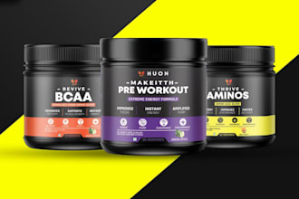 design supplement label design, fda compliant vitamin and protein packaging