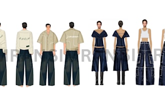 create professional fashion illustrations and clothing sketches for you
